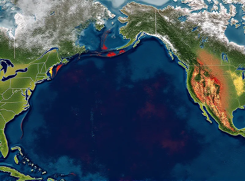 Satellite image of the Gulf Stream showing warm water currents.