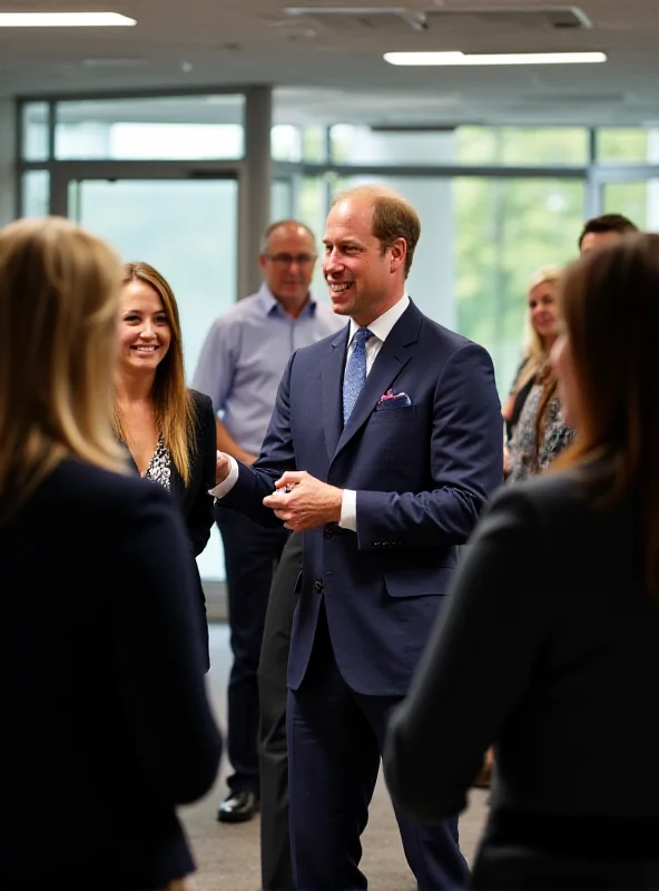 Prince William speaking with staff at Mental Health Innovations