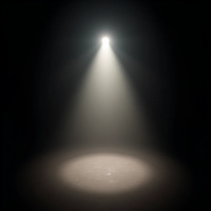 A stage spotlight shining brightly, symbolizing hope for Priscila Fantin's future career.