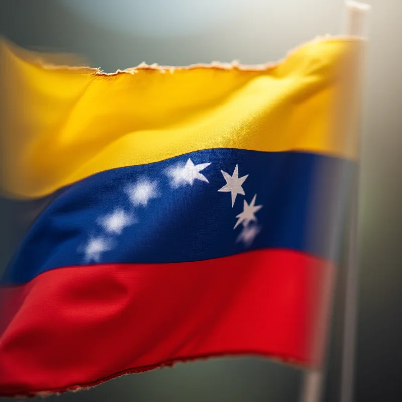 Venezuelan flag waving in the wind