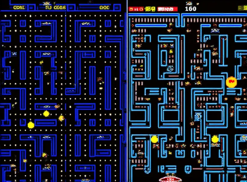 A side-by-side comparison of the original Pac-Man World and the Re-Pac version, highlighting the updated graphics and character design.