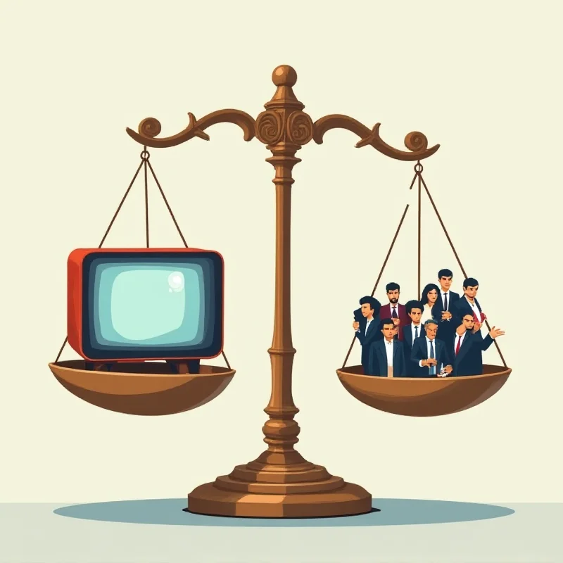 A stylized image representing the concept of media bias and public opinion.