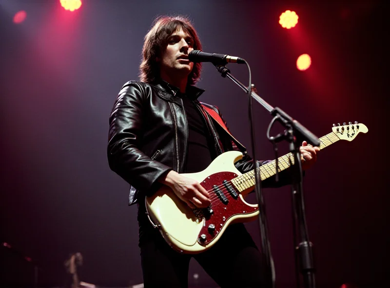 Brian James performing on stage with The Damned