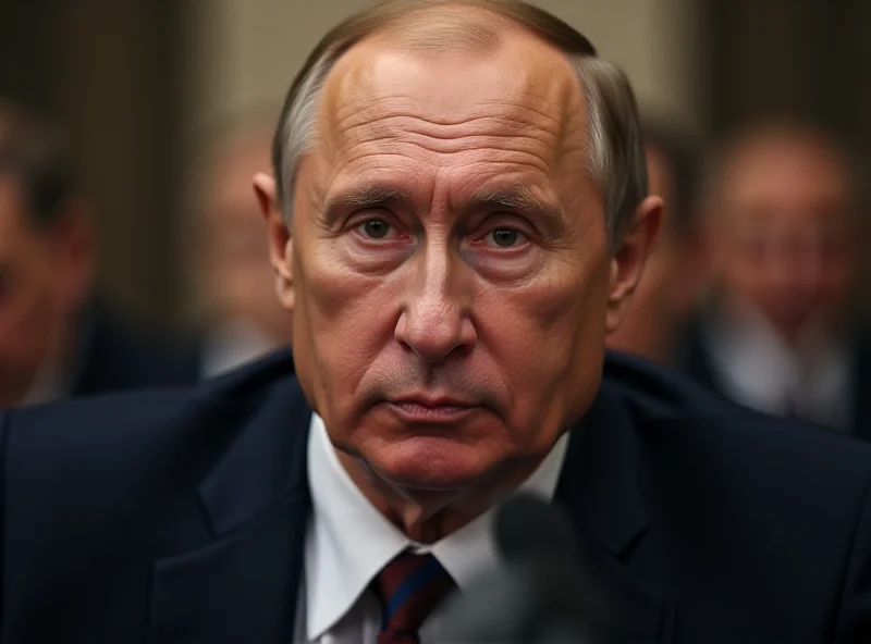 Image of Vladimir Putin looking somber.