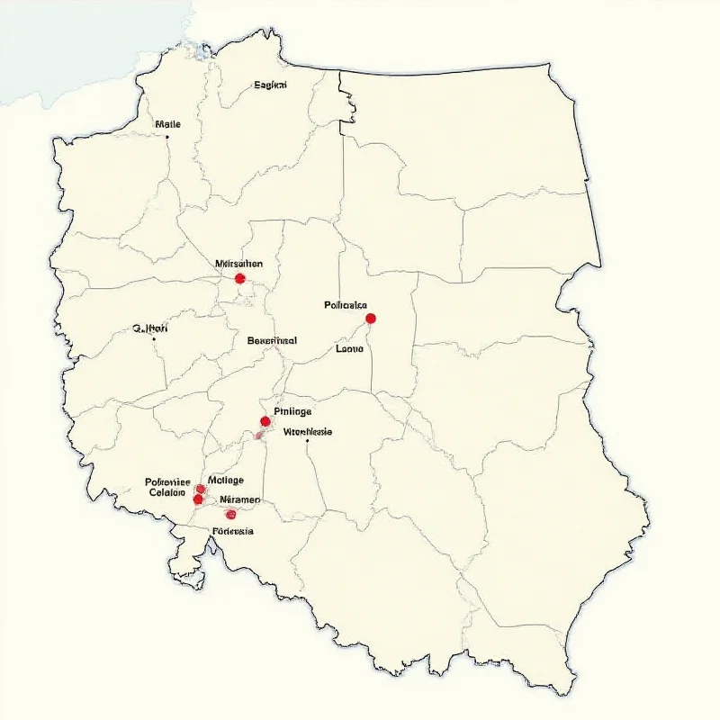 Map of Poland highlighting Grodzisk, Polkowice, and Lower Silesia.