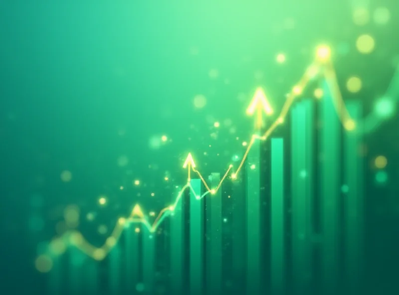 Abstract representation of financial growth charts with upward trends.