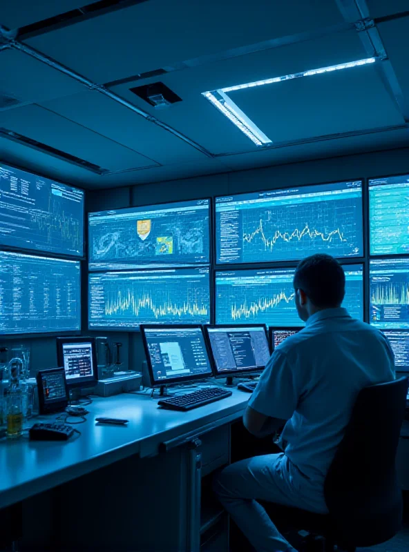 A modern, brightly lit control room monitoring energy storage systems, showcasing screens with data visualizations and graphs. Focus on the technology and data-driven insights.