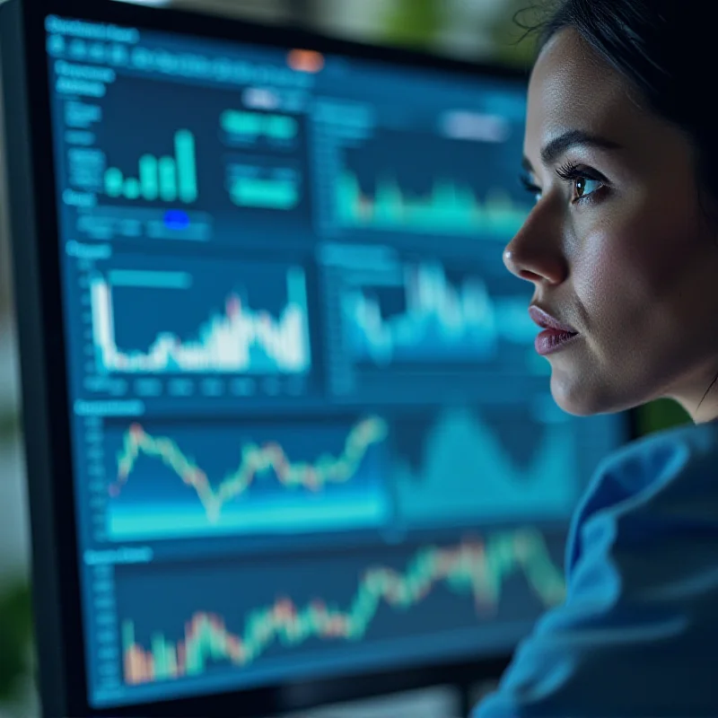 A person analyzing data on a computer screen, representing the detailed review of financial results.