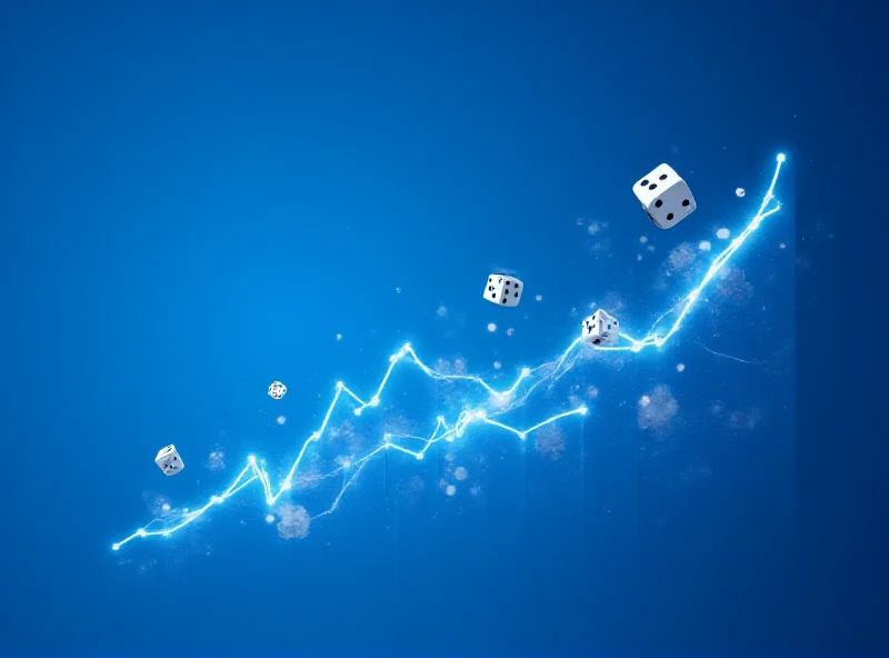 A stylized image of a financial chart with an upward trend line, representing positive earnings. The chart is overlaid with subtle images of betting and gaming elements, such as dice and playing cards.