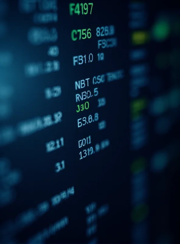 Close-up of a stock ticker display showing various company symbols and financial data