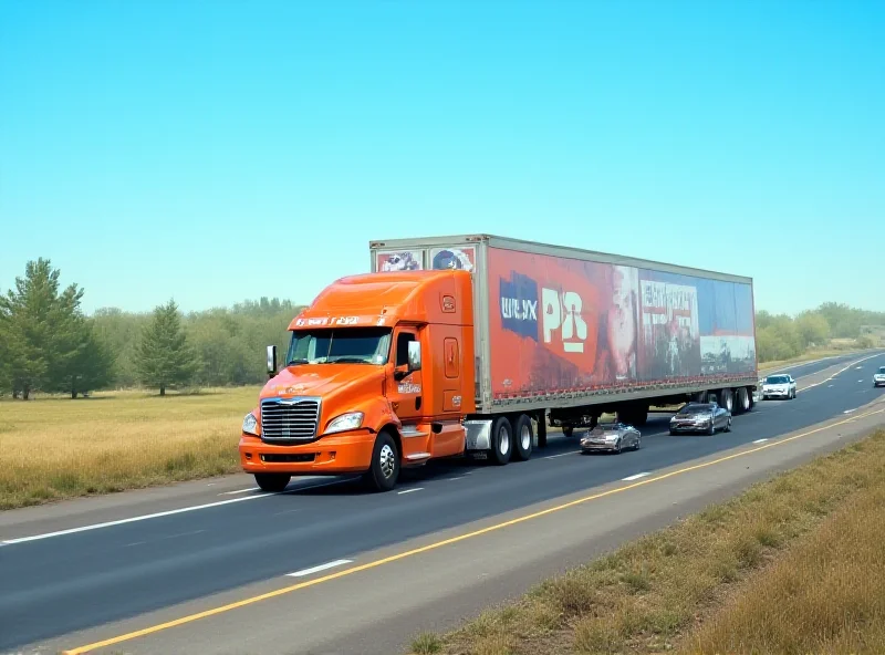 Image of an XPO truck on the highway.