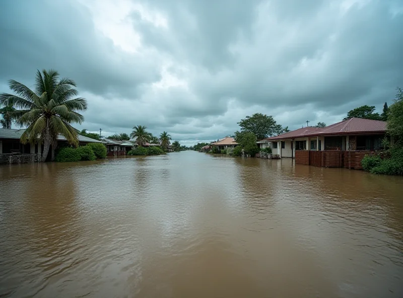 Flooded landscape in Queensland after heavy rainfall.