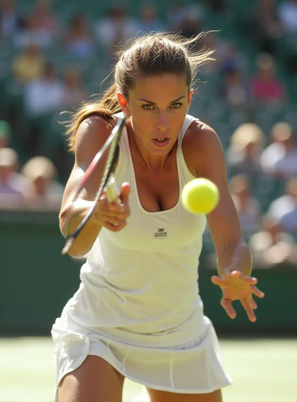 Emma Raducanu looking determined on the tennis court during a match.