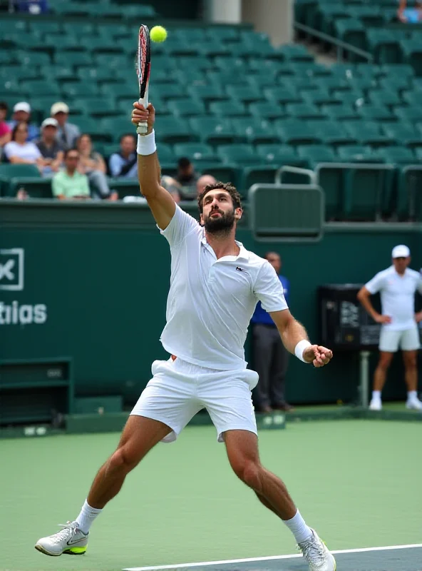 Matteo Berrettini playing tennis in Dubai