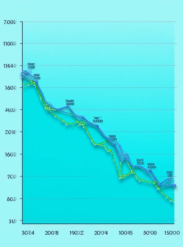 A graph showing the decline of ransomware payments over the past year.