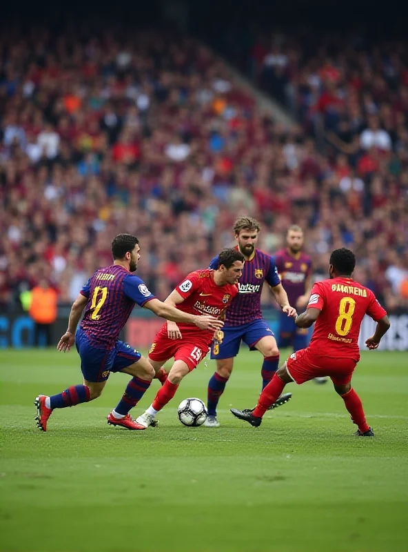 Barcelona players celebrating a defensive stop against Benfica.