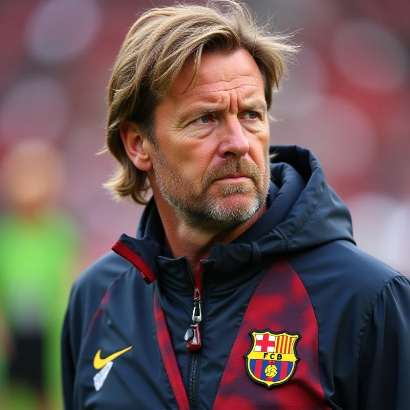 Hansi Flick managing the Barcelona team during the match against Benfica