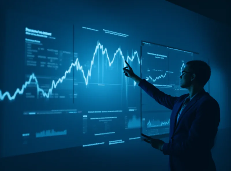 A person looking at a graph showing housing market trends.