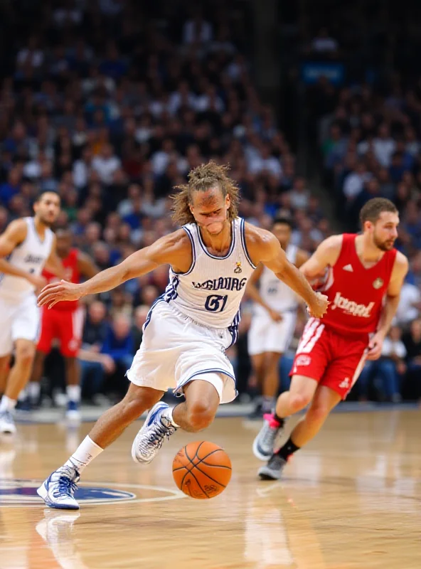 Basketball players in action during a Real Madrid game.