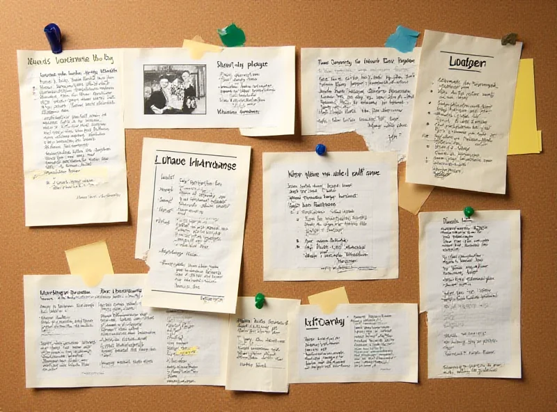 Image of a bulletin board with various news clippings and handwritten notes pinned to it, highlighting the concept of corrections and updates.