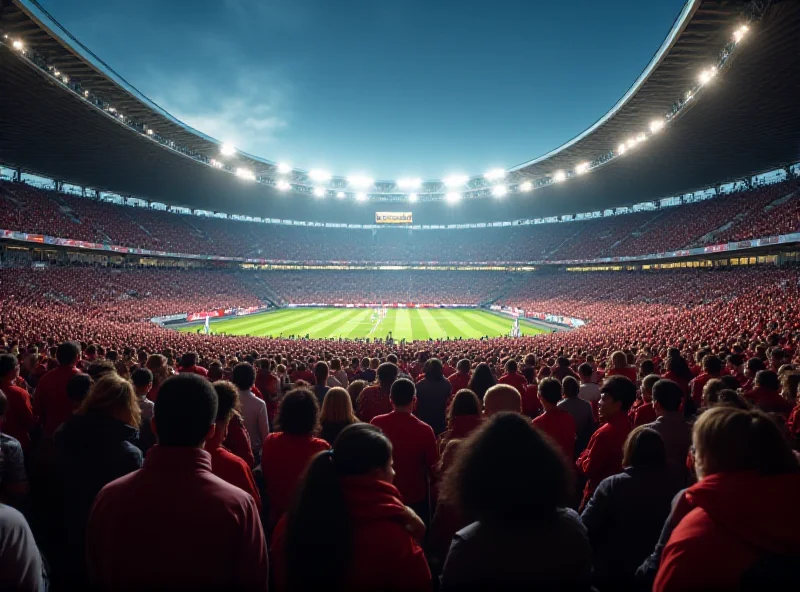 Fans entering a stadium, excited for a women's football match.