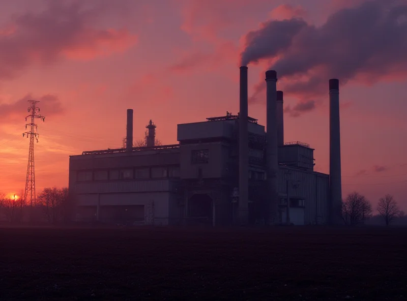 Exterior of a modern incineration plant at dusk