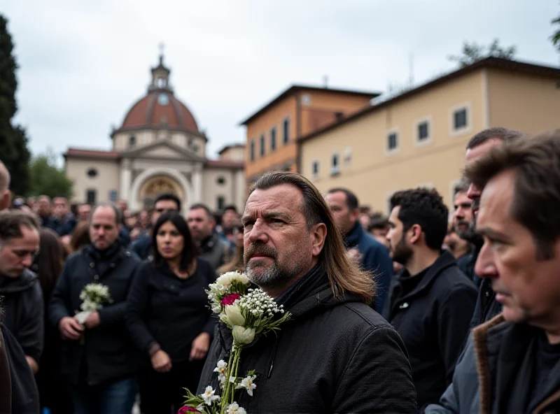 Mourners outside the Church of Artists