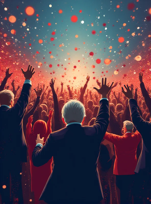 Illustration of Democrats celebrating as Republicans argue