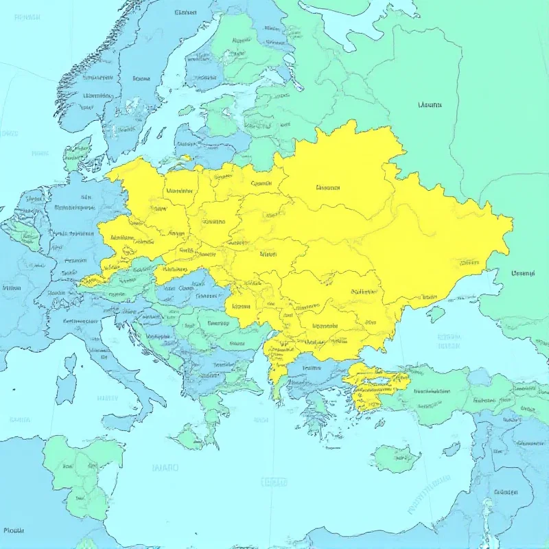 A map highlighting Ukraine surrounded by supportive nations.