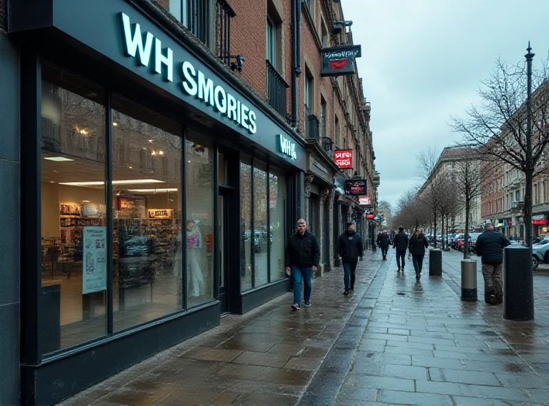 A closed WH Smith store on a deserted high street.