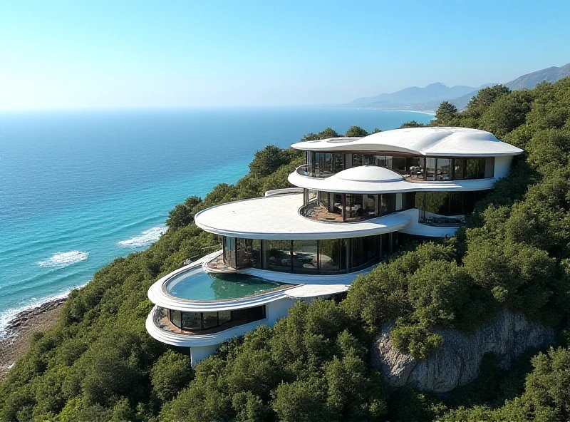 Aerial view of luxury villas in South Africa