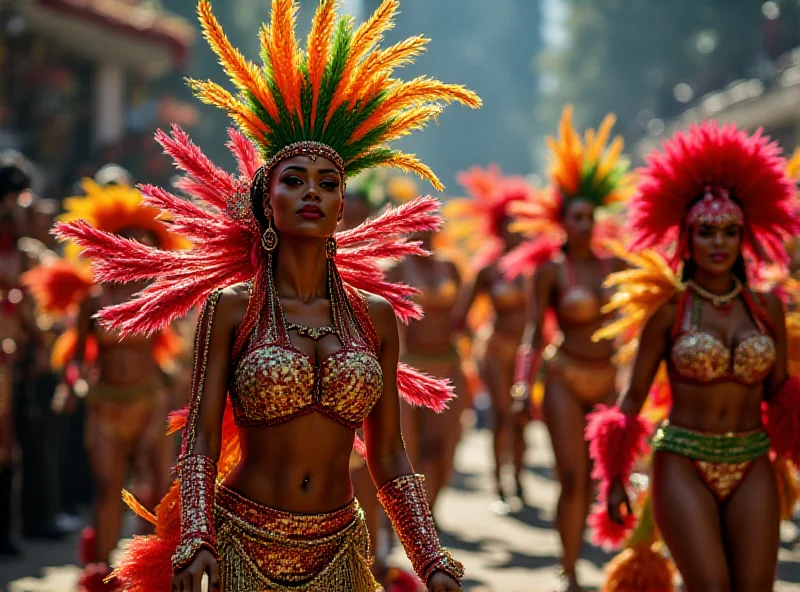 Vibrant photo of the Acadêmicos de Niterói samba school performing during the Carnival Gold Series, showcasing elaborate costumes and energetic dance moves.