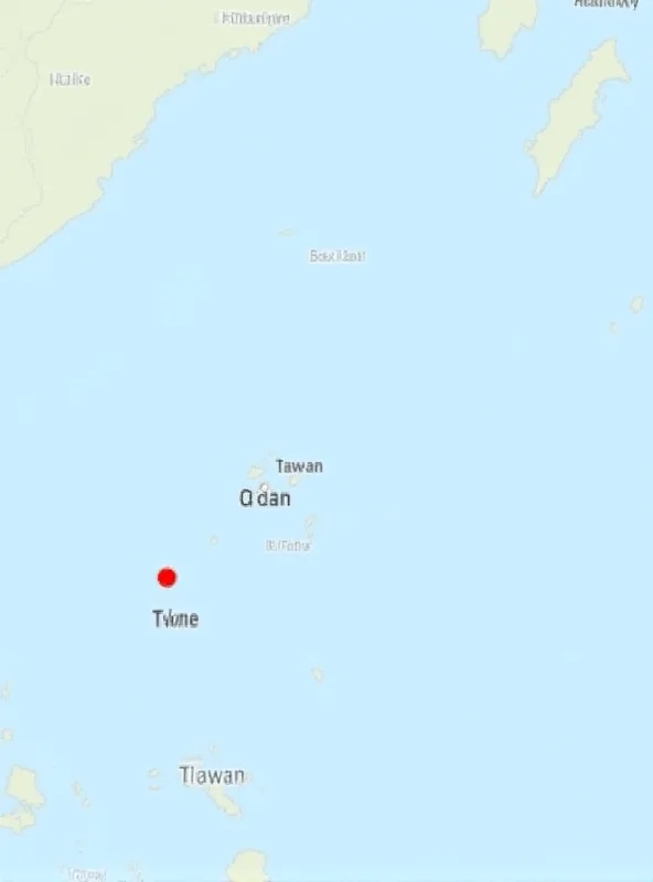 Map showing the location of Chinese military exercises near Taiwan.