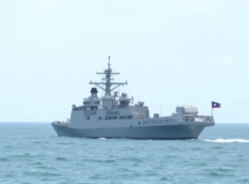 Taiwanese naval vessel patrolling the waters near Taiwan.