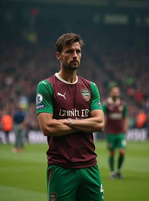 Maksym Talovierov in Plymouth Argyle kit on the field, looking concerned with a determined expression