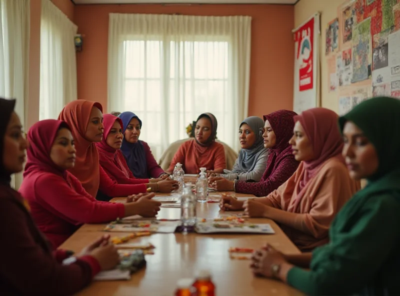 A group of Wanita PKR members attending a meeting.