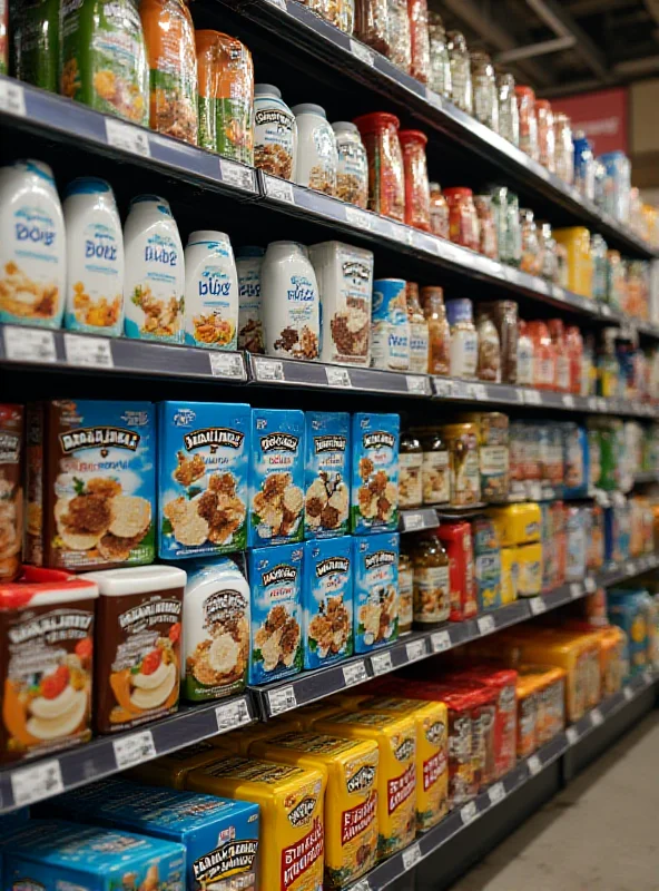 Assortment of Unilever products on a supermarket shelf