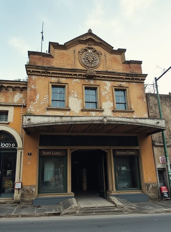 Exterior of an old movie theater in Rome, showcasing its classic architecture and vintage signage.