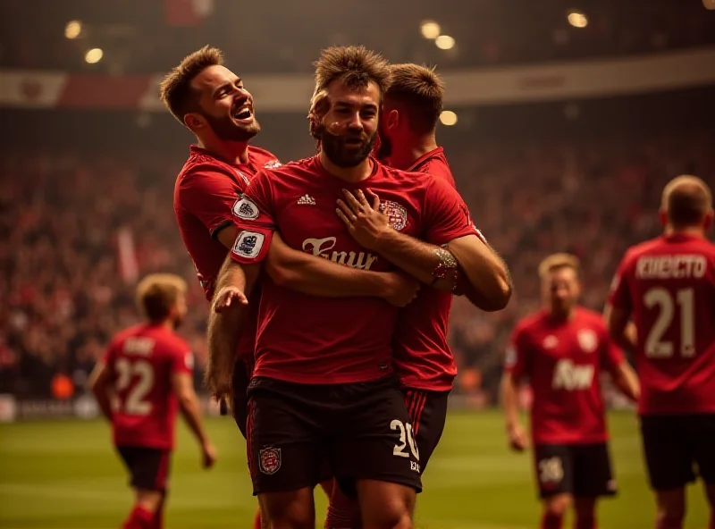 Sunderland players celebrating a goal on the field