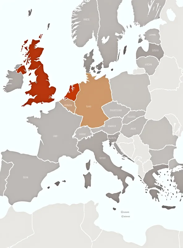 A map of Europe highlighting Italy, Czech Republic, Bulgaria and Germany.