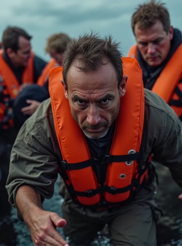 A close-up of a man being helped onto a naval vessel from a small boat.