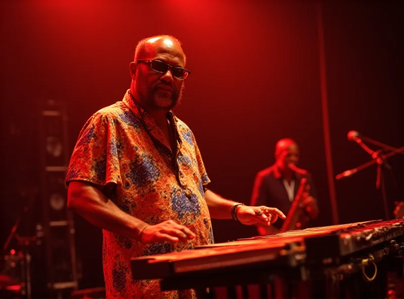 Roy Ayers performing on the vibraphone