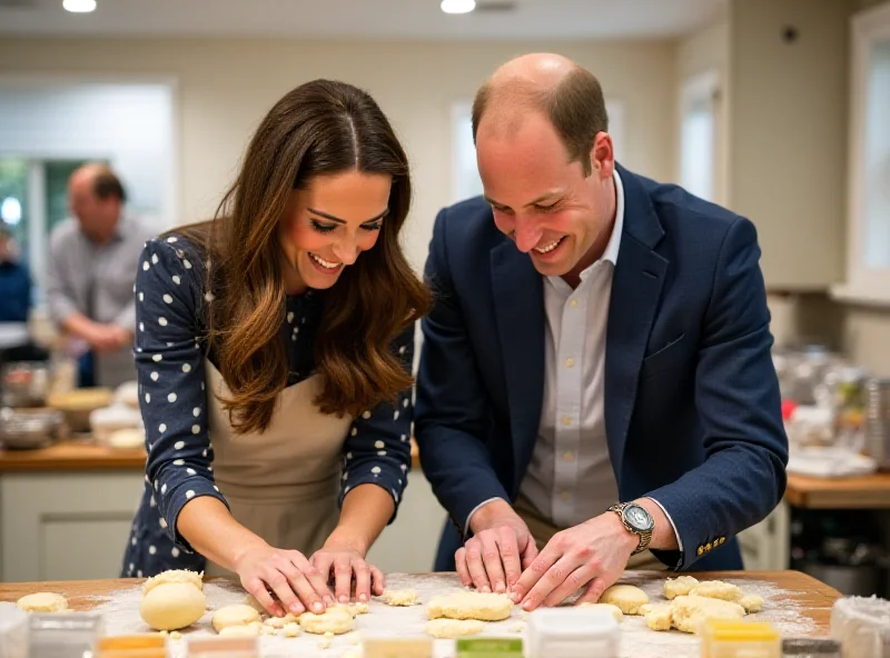 Prince and Princess of Wales baking Welsh cakes