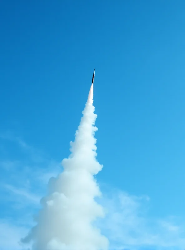 Air defense missile being launched into the sky.