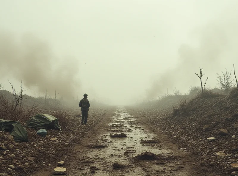 Image of a destroyed frontline after a bomb explosion.