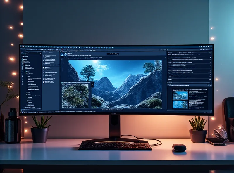 The Samsung ViewFinity S9 ultrawide monitor displayed on a desk setup, showcasing its expansive screen and sleek design.