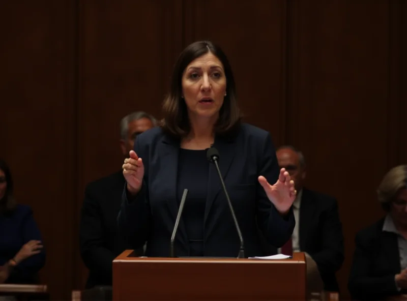 Daniela Santanchè speaking in the Chamber of Deputies.