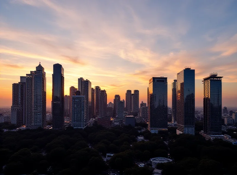 A photograph of the Sao Paulo skyline with modern buildings and a cloudy sky.