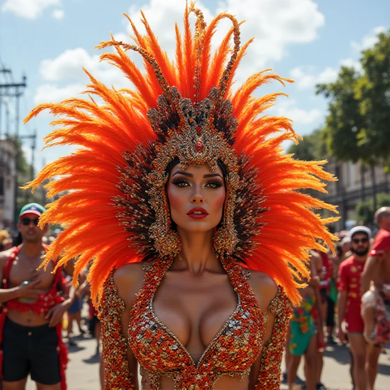 Erika Hilton parading in Sapucaí