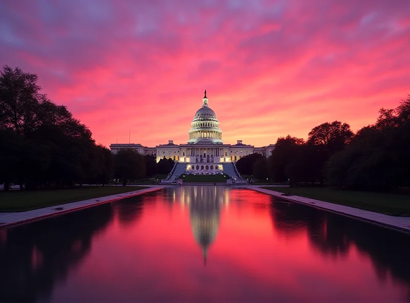 The US Capitol Building at sunset